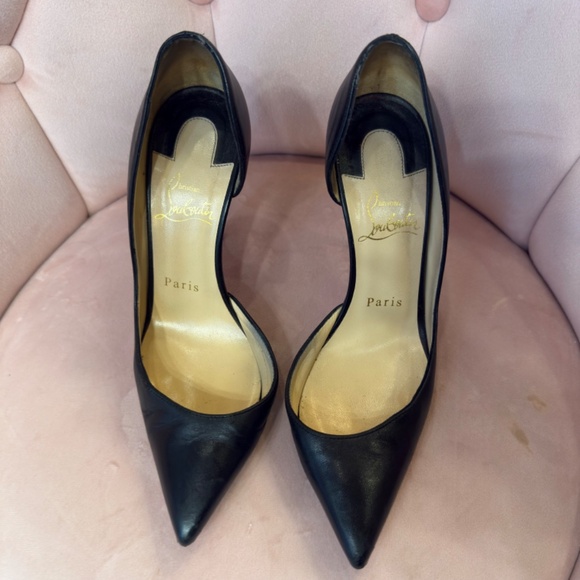 Christian Louboutin Shoes - Christian Louboutin Red Bottoms Black Leather Iriza size 36